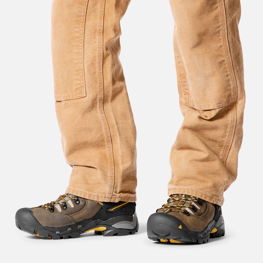 Botas de Trabajo Keen Mexico Marrom/Negros - Hombre Pittsburgh 6\" (Steel Toe) - EL6085374